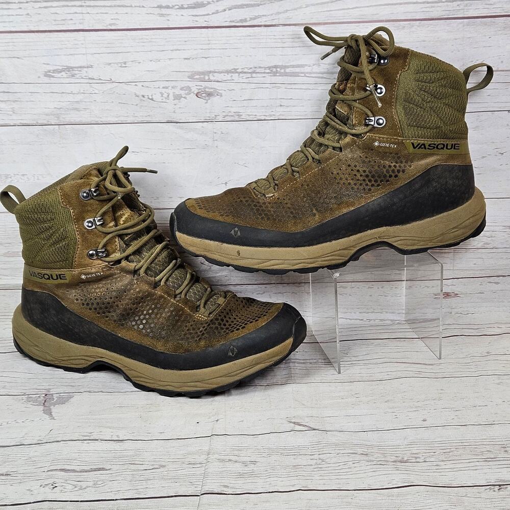 Vasque Torre Hiking Boots Mens Green US 11.5M GORE-TEX Waterproof Vibram *Stains